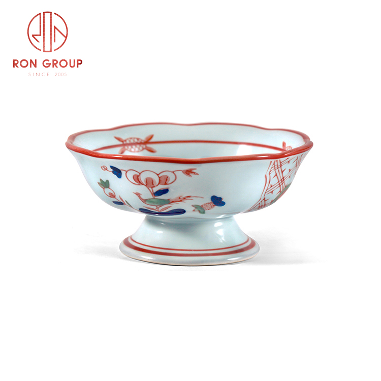 Wholesale manufacturer Asian style porcelain dinnerware set restaurant hotel supplies lace tray