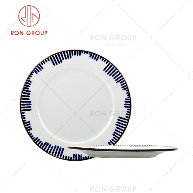 wholesale cheap price Japanese popular design restaurant plates ceramic dinner flat plate