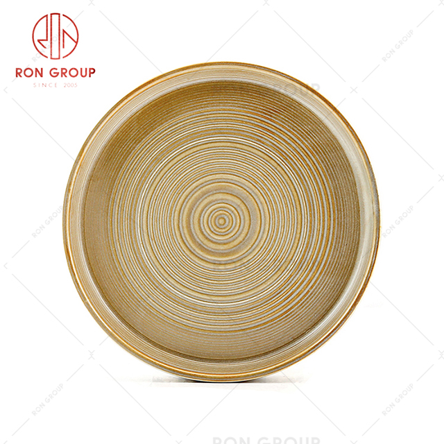 Eropean-American Style hot selling round retro plate golden colorful factory direct to customers cheap price dinnerware