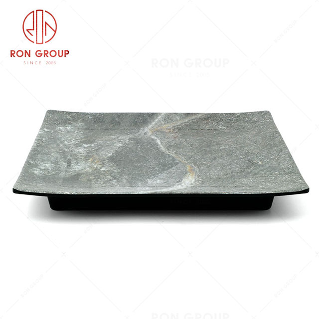 RN0039M00030-31-32  Hot Sale High Quality Durable Grey Stone Grain Melamine  Plate