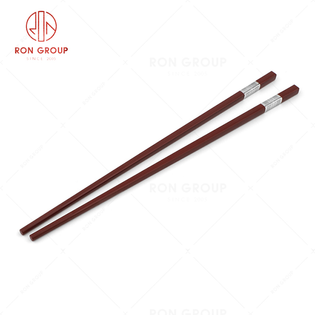 RN0573S00258 Wholesale Asian Style  Solid Reusable  Delicate Alloy Chopsticks