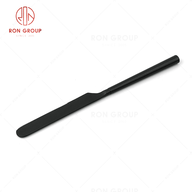 RN0178E00134 Hot Sale High Quality Exquisite Black Stainless Steel Barton Series-- Table Knife