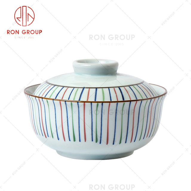 Factory suppliers wholesale restaurant porcelain pottery ceramic bowl with lid