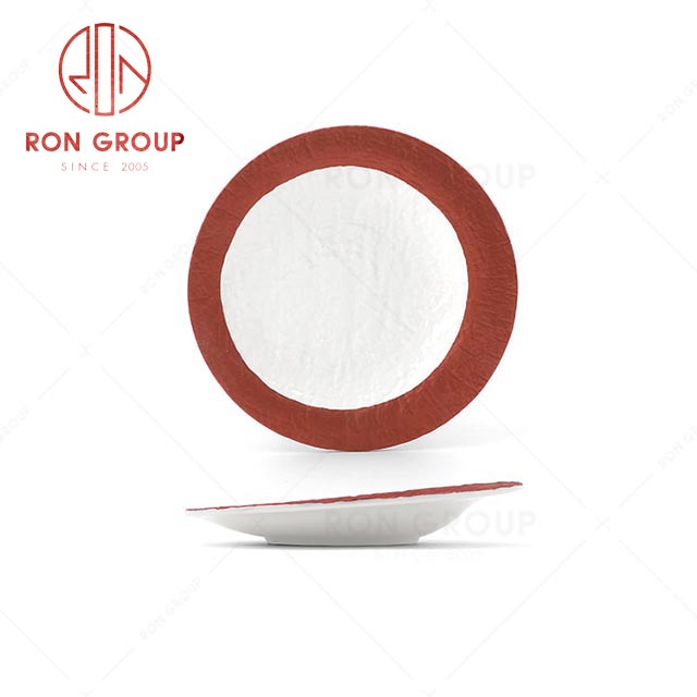 RN0660P00439 Hot Sale High Quality Exquisite and Elegant Ceramic Stone Pattern  Oblique Plate