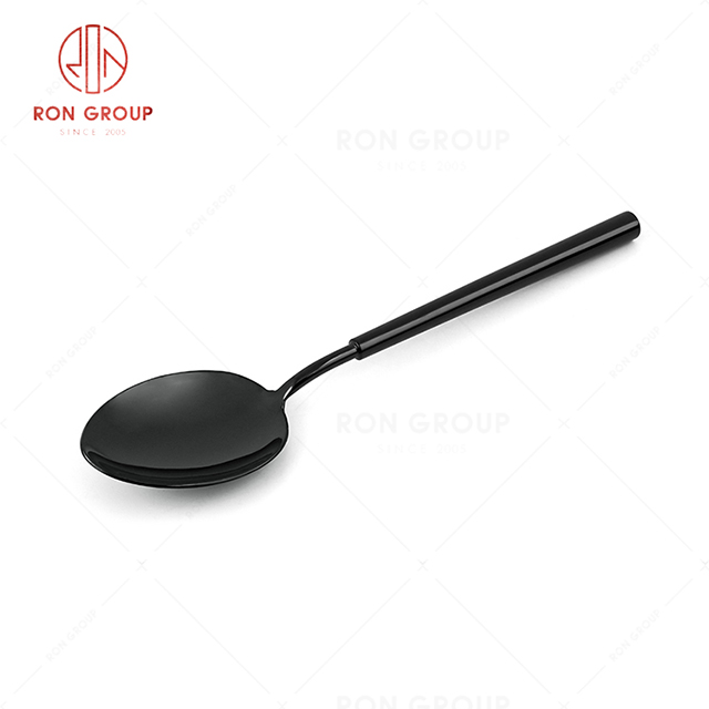 RN0178E00112 Hot Sale High Quality Exquisite Black Stainless Steel Barton Series-- Table Spoon