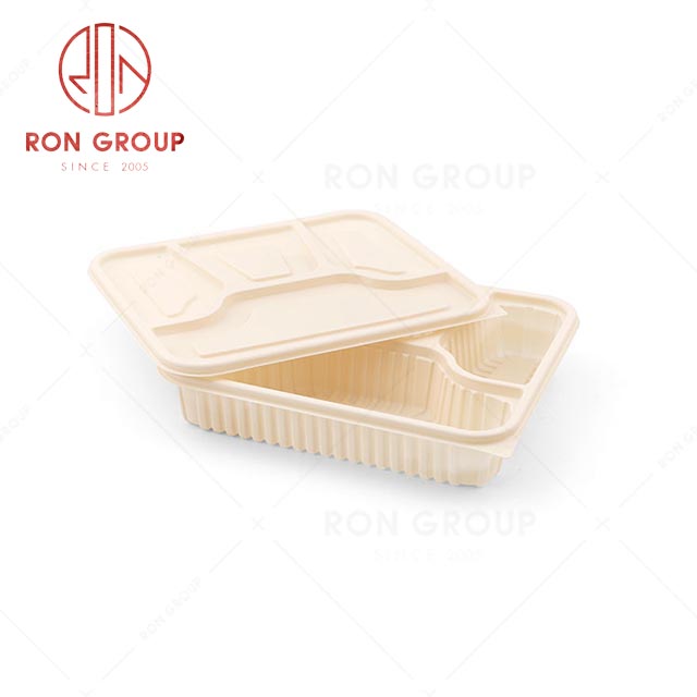 RN0586D00002 Hot Sale High Quality Disposable Four-compartment Corn Starch Meal Container