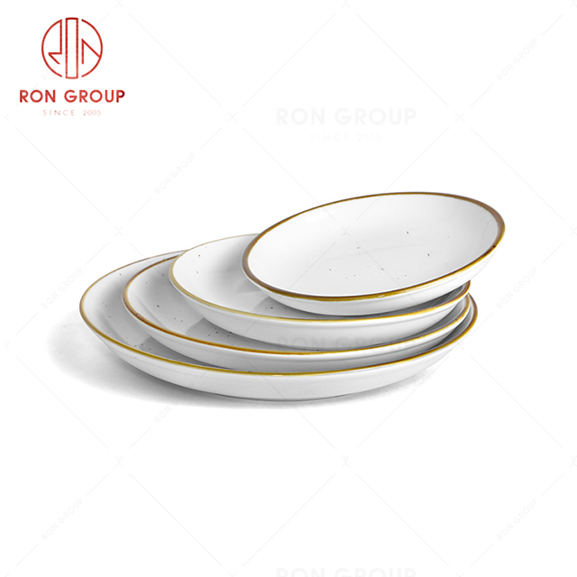 RonGroup New Color Chip Proof  Collection Cream White  -  Round Meal Plate