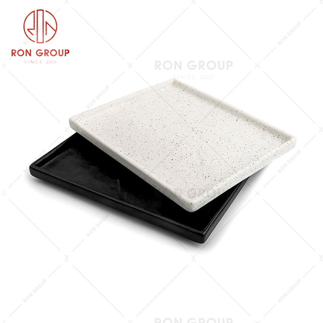 Factory direct selling restaurant tableware hot selling hotel rectangular snack plate with edge