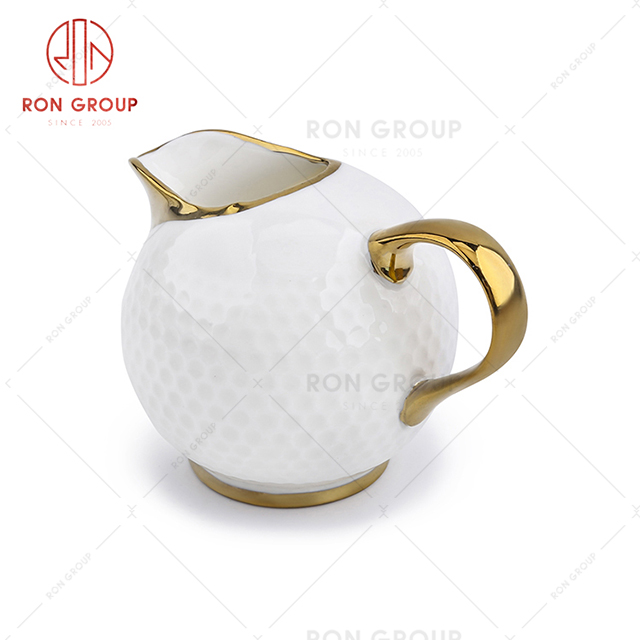 Parent-child restaurant gold plated ceramic tableware senior hotel milk pot