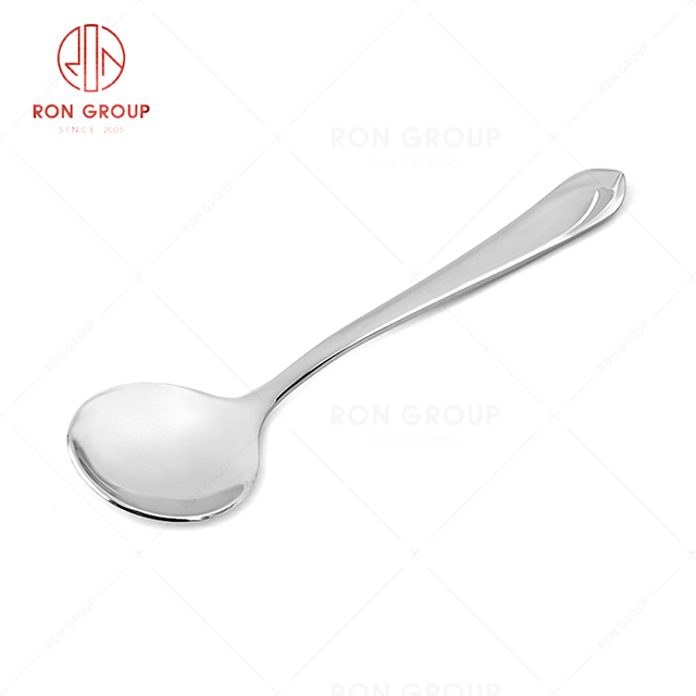 RN0050E01691 Hot Sale Exquisite and Practical Silver Stainless Steel Soup Spoon