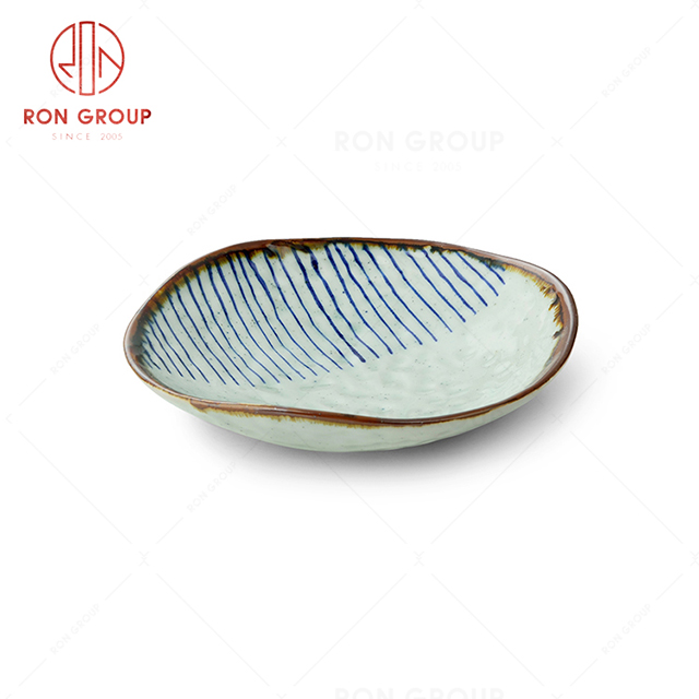 Asymmetric design ceramic restaurant reception tableware special-shaped bowl