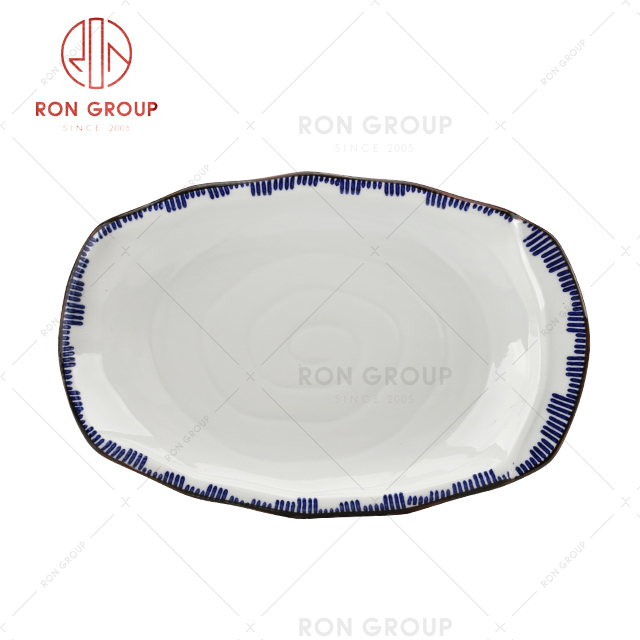 OEM custom logo porcelain plates star shaped ceramic dishes and plate