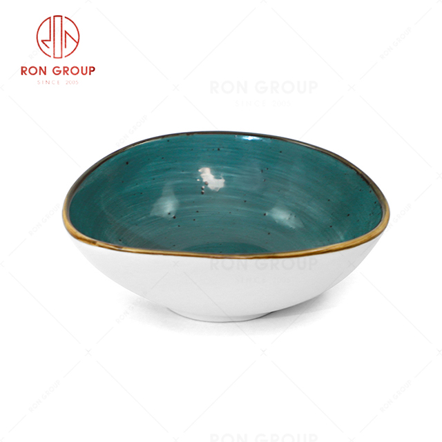 RN0037P03720-26-32  Wholesale Chip Proof Porcelain Midnight Blue Trigon Bowl