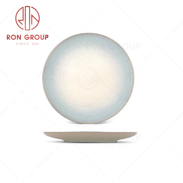 RN0041P01374-77 Wholesale High Quality Simple and Elegant Blue Ceramic Shallow Plate