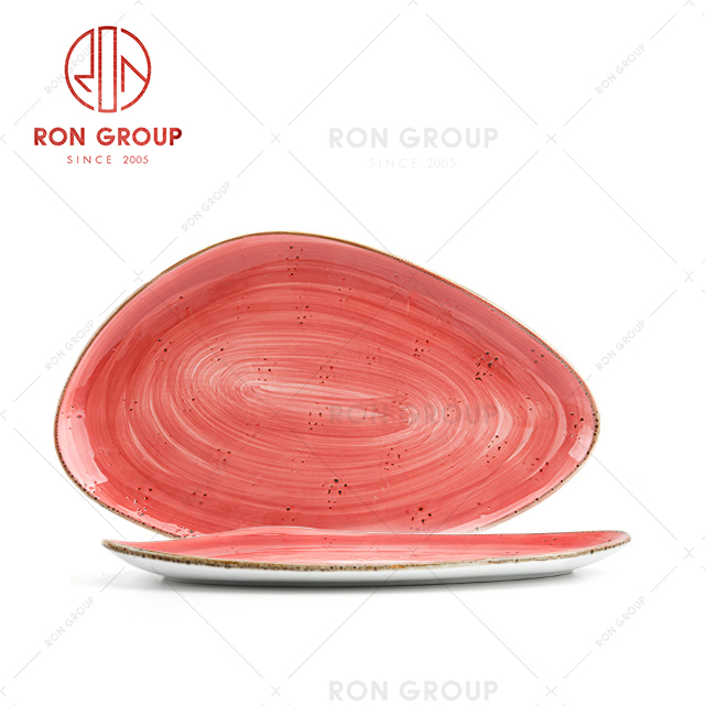  Shallow Tomato Red Not Fragile White Restaurant Plates Sale