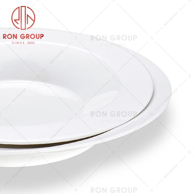 Vintage classic design hotel tableware Italian restaurant ceramic dinnerware noodle plate