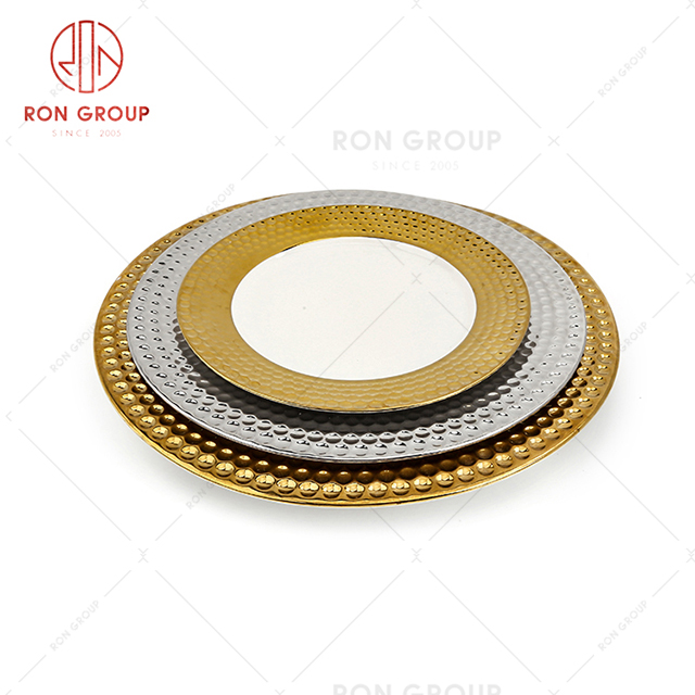 Factory direct selling hotel gold-plated tableware restaurant silver plated flat plate