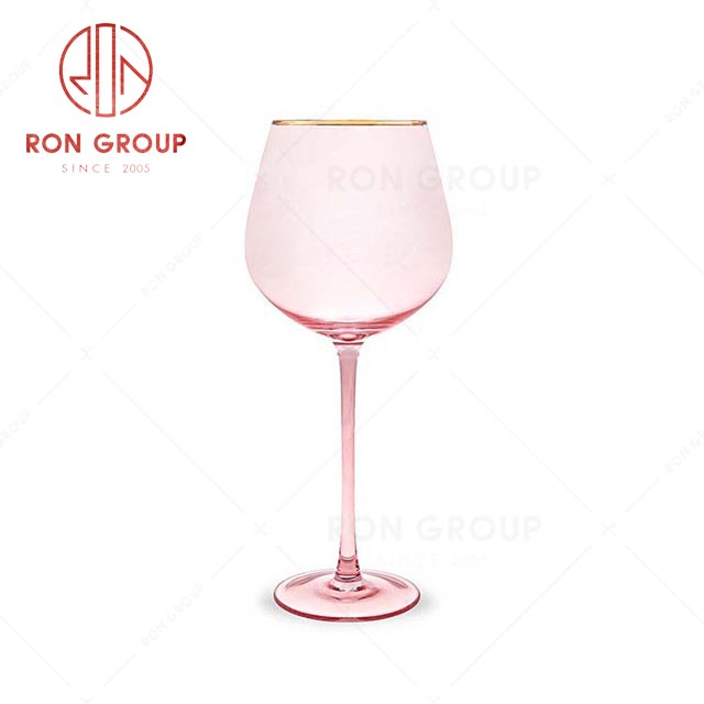 RN0048G00064 Hot Sale Classic Exquisite Wedding Gold Rim Red Wine Glass