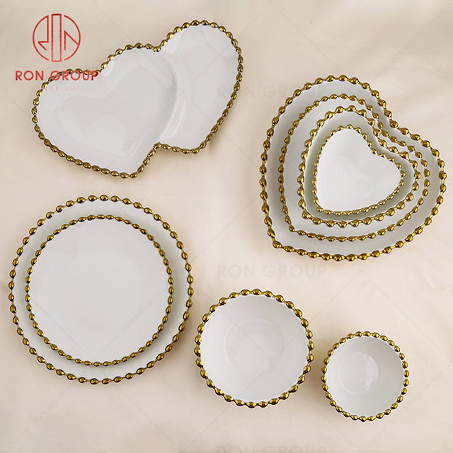 Direct selling Western style round  plate creative hand-painted Phnom Penh wedding dinner plate party ceremony decoration plate