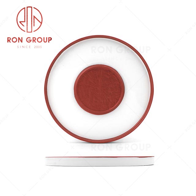 RN0660P00441 Hot Selling High Quality  Stone Pattern Shallow Round Plate