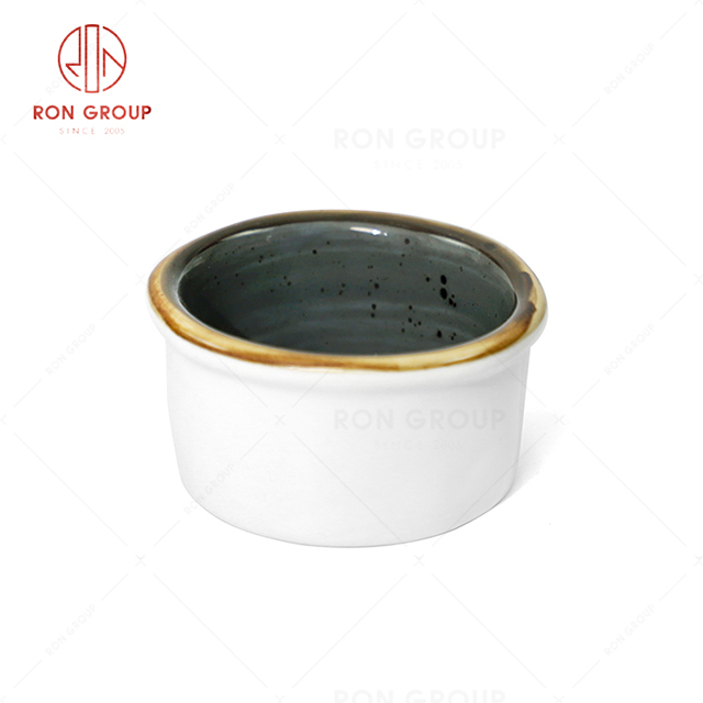 RN0037P04556 Wholesale Chip Proof Dark Grey Porcelain Paste Bowl