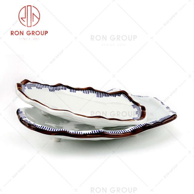 Trendy design high-end restaurant supporting tableware hotel special shape plate