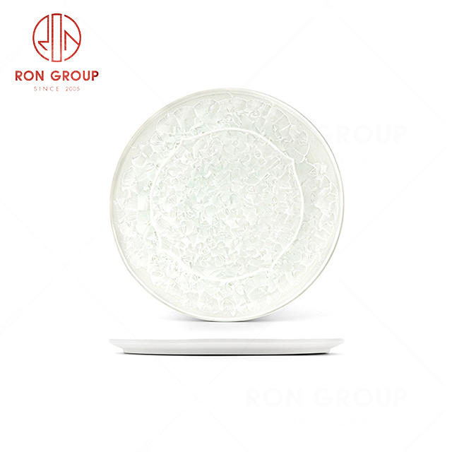 RN0660P00095 Wholesale High Quality Exqusite White Ceramic  Round Shallow Plate