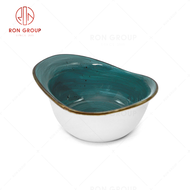 RN0037P03354 Wholesale Chip Proof Porcelain Midnight Blue Snack Bowl