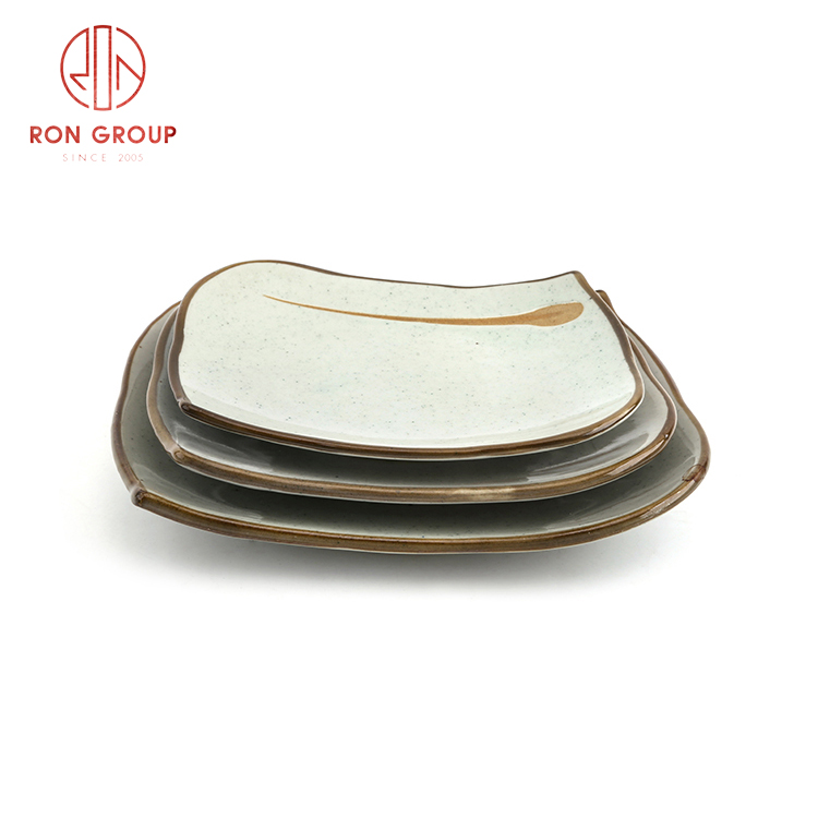 Wholesale cheap price restaurant hotel supplies parallel plate ceramic dinner plate