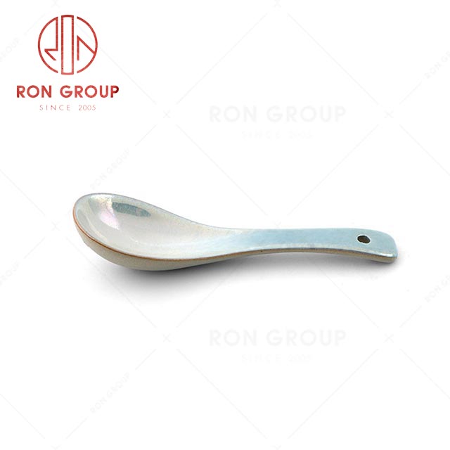 RN0041P01344 Wholesale High-end Simple and Elegant Mystic Orchid Blue  Pottery Spoon