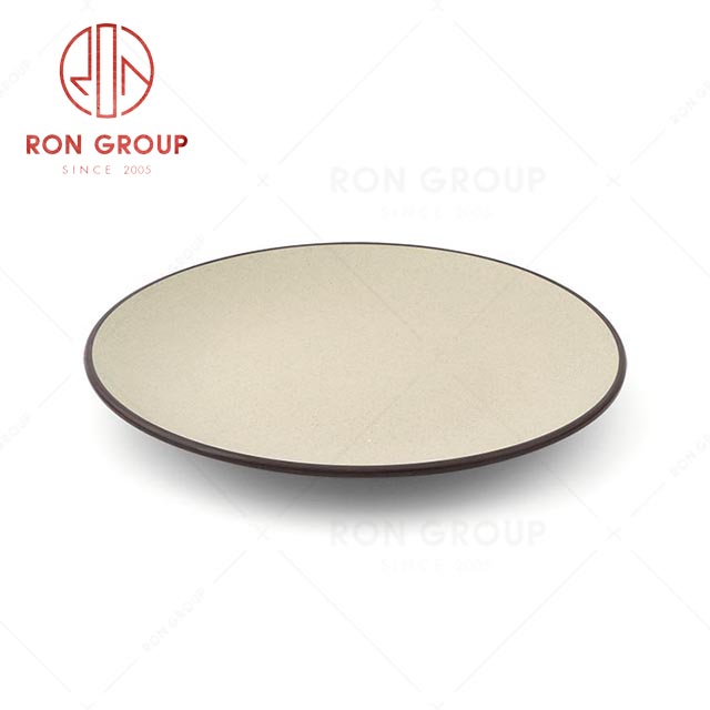 RN0011M02051-052-053-054-055-056-057-058-059 Wholesale Durable Terracotta Brown Series Melamine Round Plate