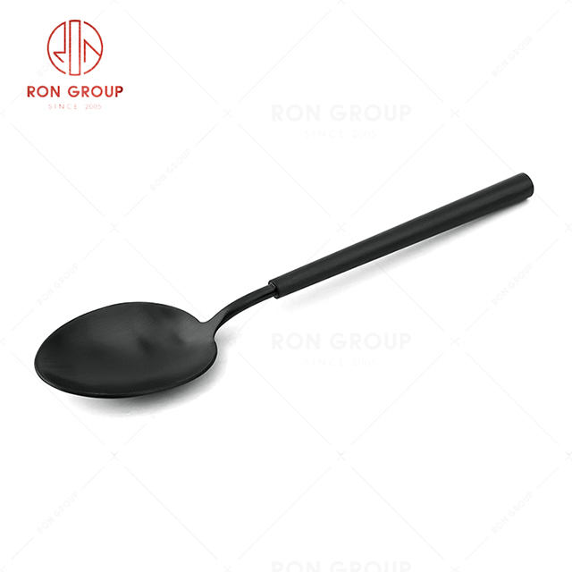 RN0178E00124 Hot Sale High Quality Exquisite Black Stainless Steel Barton Series--Table Spoon