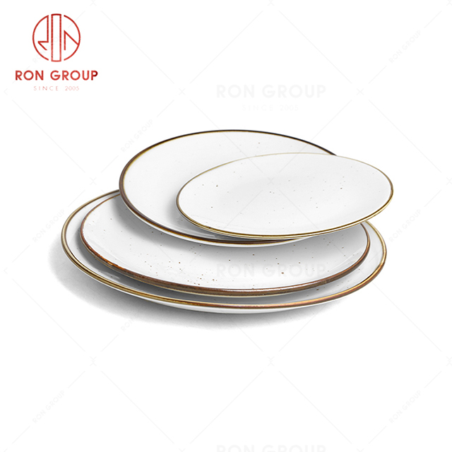 RonGroup New Color Chip Proof  Collection Cream White  -  Shallow Round Plate