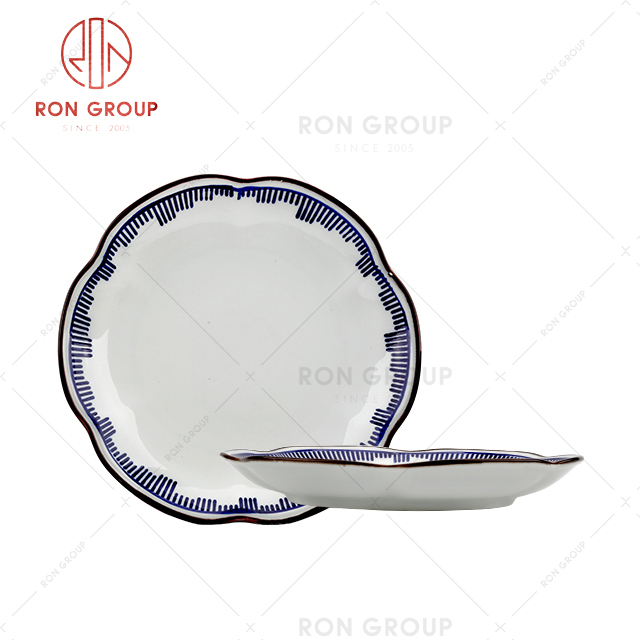 Simply round shape ceramic bowl set high quality porcelain restaurant plate