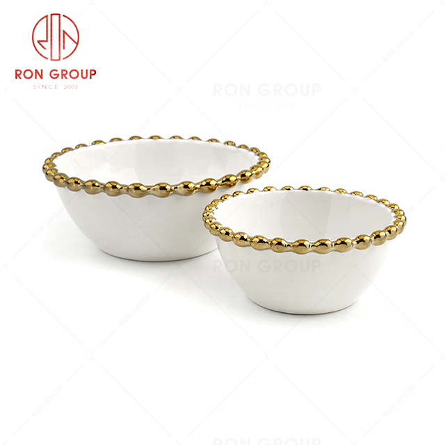 Hotel banquet restaurant wedding party light luxury bead edge design bowl