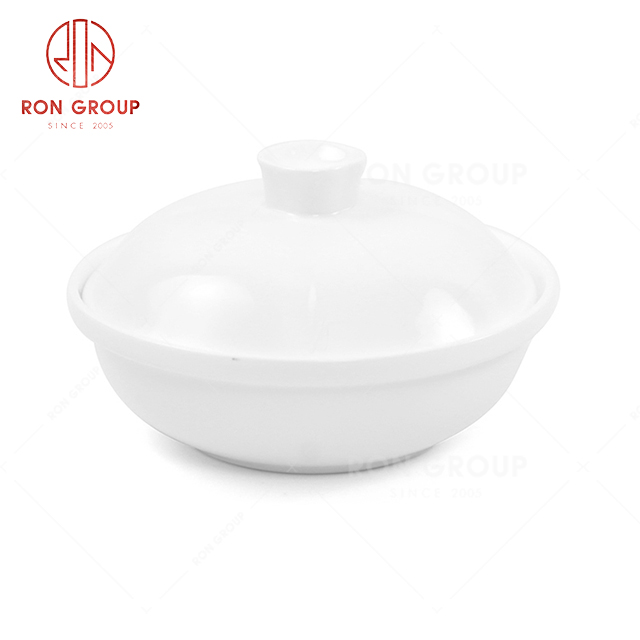 RN0037P06209  Wholesale High Quality Pure White Ceramic Steamer