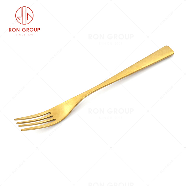 RN0050E01855 Wholesale High Quality Durable Gold Color Stainless Steel Table Fork