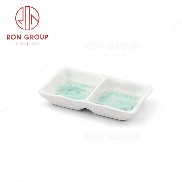 RN0660P00522 Hot Sale Beautiful and Practical  Ceramic Two Grid Dish