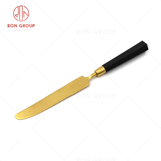 RN0068E00840 Hot Sale High Quality Exquisite and Durable Gold Color Stainless Steel Table Knife