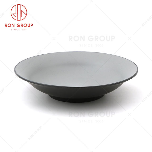 RN0011M02305-306 Wholesale High Quality Rock Grey Melamine Round Plate