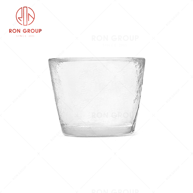 RN0056G00571  Hot Sale Clear and Visible Texture Glass Tea Cup