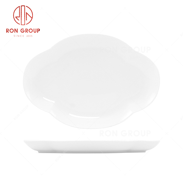 RN0037P06271 Wholesale Classic Pure White Bone China Shallow Plate