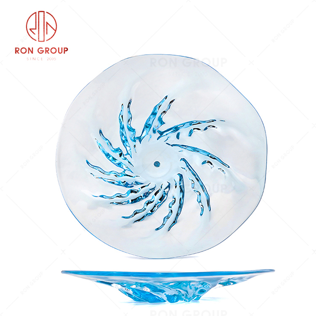 RN0011M02565-66 Hot Selling High Quality Blue Flower Shape Plate