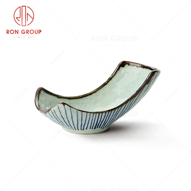 Trendy design restaurant tableware hotel special boat shape bowl