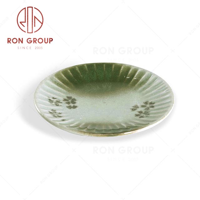 RN0039P02650 Hot Sale High Quality Exquisite Green Porcelain Round Plate