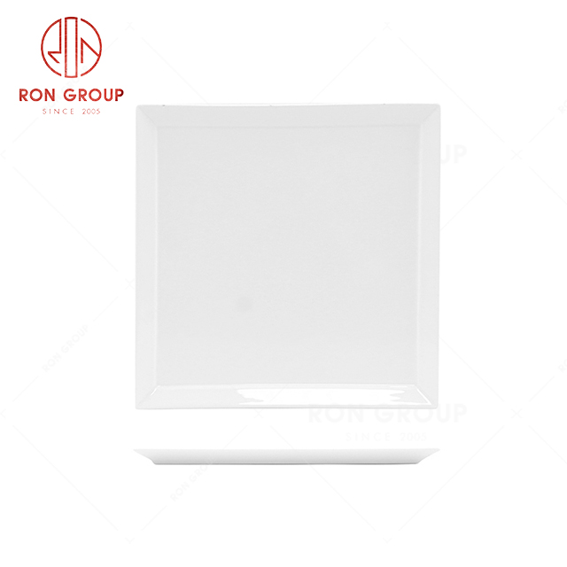 RN0037P06270 Wholesale Simple Design Pure White Bone China Square Plate