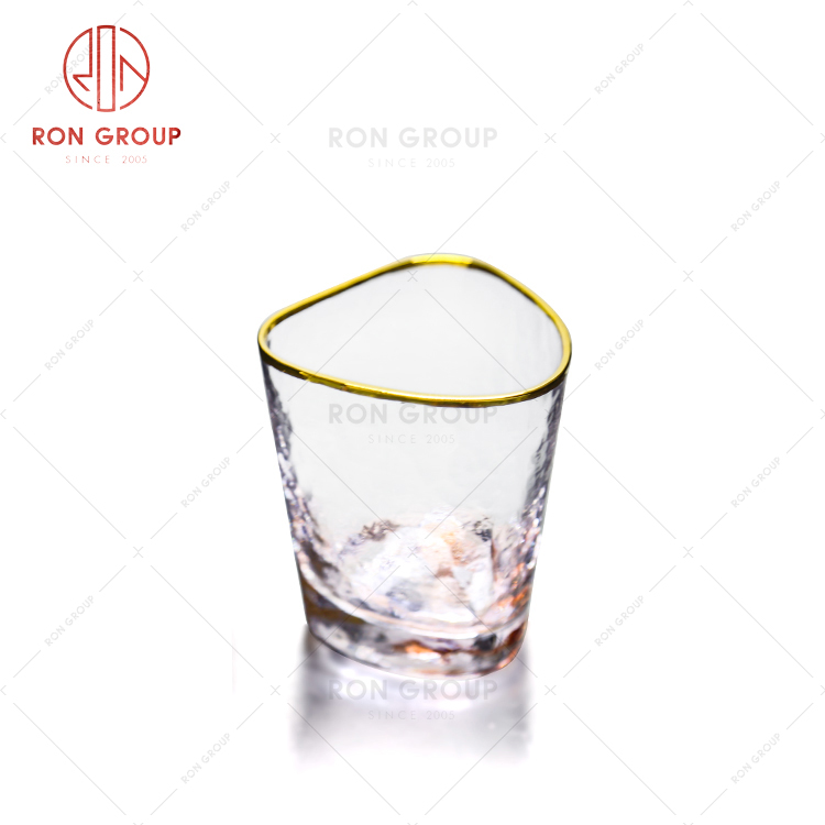 Triangle design unique restaurant cup creative phnom penh eye-catching hotel tea wine glass cup