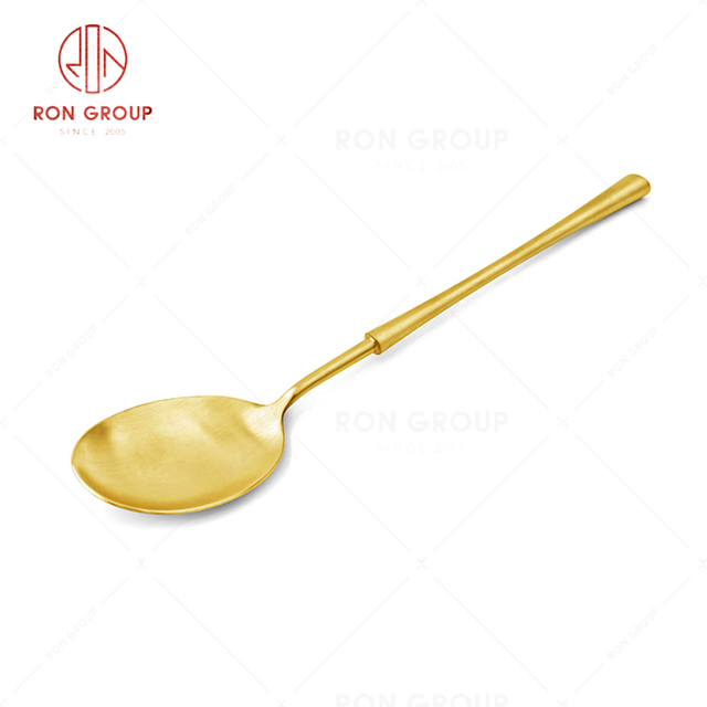 RN0068E00165 Wholesale High Quality Exquisite and Elegant Golden Salad Spoon