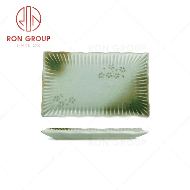 RN0039P02583 Hot Selling High Quality Green Ceramic Rectangular Plate