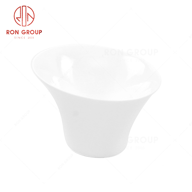 RN0037P06171 Wholesale High Quality Pure White  Bone China Bevel Edge Bowl